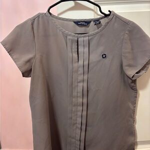 Gray Short Sleeve Blouse